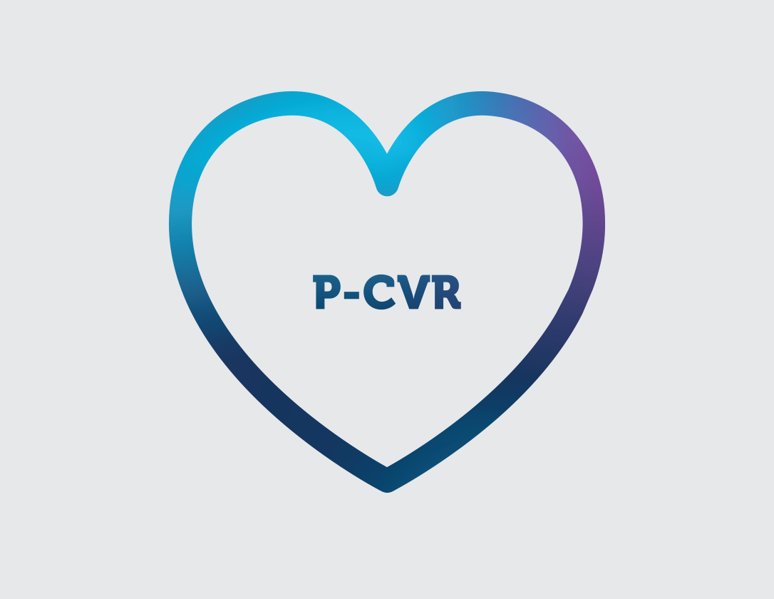 Icon of a heart representing Persistant Cardiovascular Risk (P-CVR), the cardiovascular risk that reminas even when taking a statin and managing cardiovascular  risk factors. 