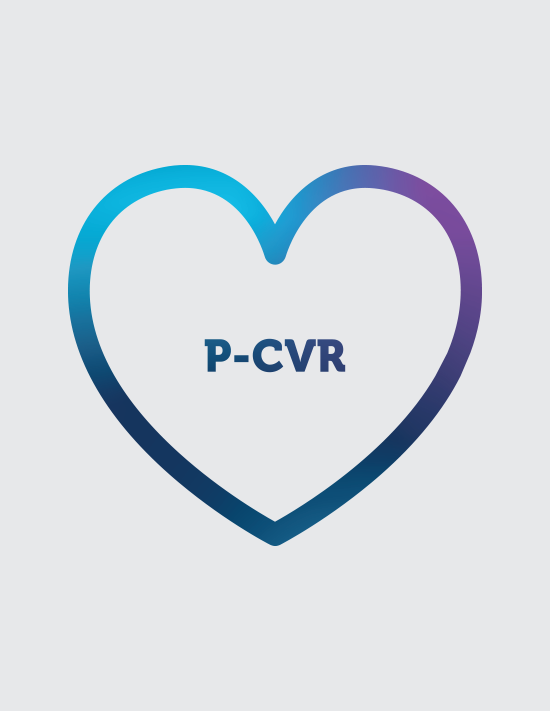 Icon of a heart representing Persistant Cardiovascular Risk (P-CVR), the cardiovascular risk that reminas even when taking a statin and managing cardiovascular  risk factors. 